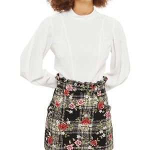 TOPSHOP, Tuck Waist Blouse, Long sleeve Ballon